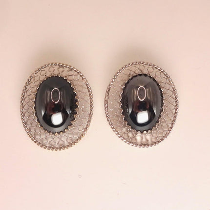Vintage Hematite Clip-On Earrings