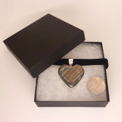 Vintage White Bronze Heart Rainbow Labradorite Black Velvet Choker Pendant Necklace