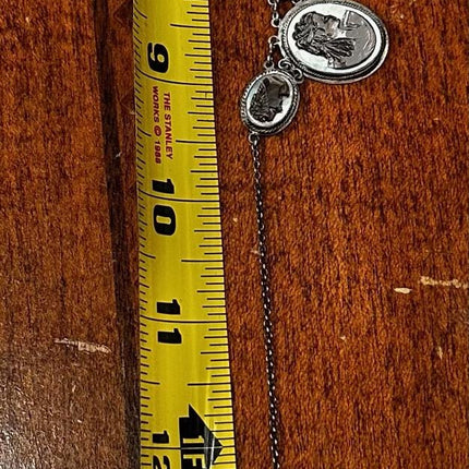 Vintage Abalone Cameo Necklace 925 Sterling Silver