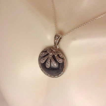 Vintage Blue Sapphire Necklace 925 Sterling Silver Chain Necklace | Minimalist Style Crystal