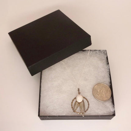 Vintage White Fire Opal Necklace Gold Filled and Sterling Silver