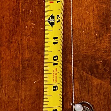 Vintage White Fire Opal Necklace Gold Filled and Sterling Silver