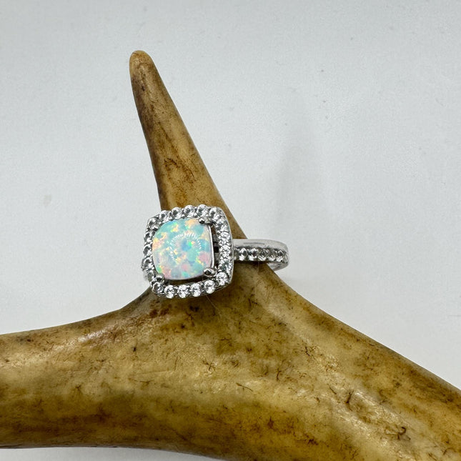 Vintage Fire Opal Ring 925 Sterling Silver
