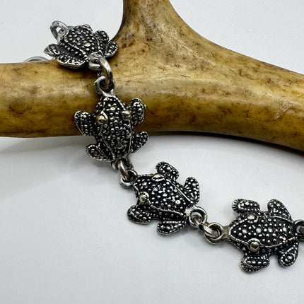 Vintage Frog Chain Bracelet 925 Sterling Silver| layered stacking bracelet