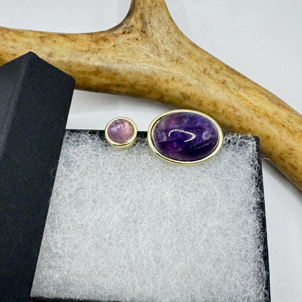 Vintage Purple Amethyst Statement Adjustable Ring