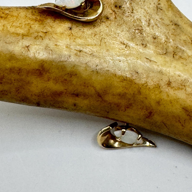 Vintage Opal Stud Earrings - Gold Filled, October Birthstone