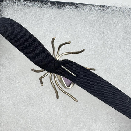Vintage Sterling Silver Spider Brooch Amethyst Scatter Pin