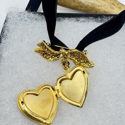 Vintage Gold filled Art Deco photo Locket Necklace