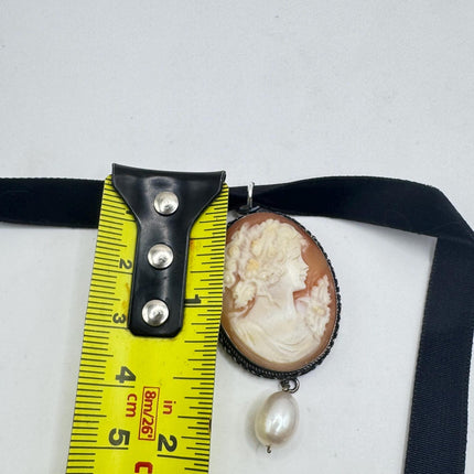 Vintage Cameo Pendant 925 Sterling silver choker