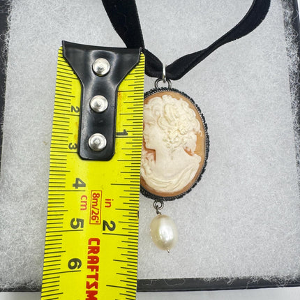 Vintage Cameo Pendant 925 Sterling silver choker