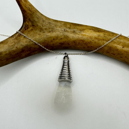 Vintage White Fire Floating Opal Necklace Sterling Silver
