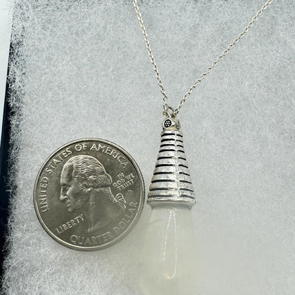 Vintage White Fire Floating Opal Necklace Sterling Silver