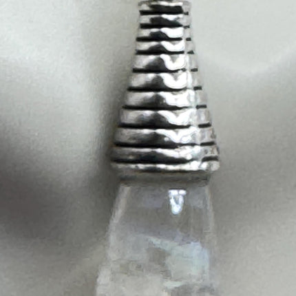 Vintage White Fire Floating Opal Necklace Sterling Silver