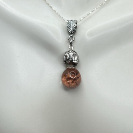 Vintage Floating Gold Sandstone Choker Silver Necklace