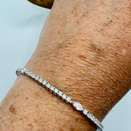 Vintage Tennis Bracelet | Crystal Diamond Cubic Zirconia | 925 Sterling Silver