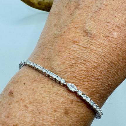 Vintage Tennis Bracelet | Crystal Diamond Cubic Zirconia | 925 Sterling Silver