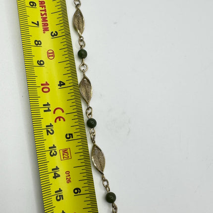 Vintage Green Jade Gold Filled Bracelet - Minimal Everyday Layered Stacking - Dainty Simple Design