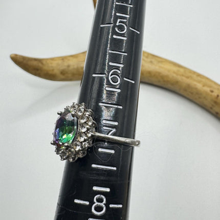 Vintage Mystic Blue Topaz Ring: Sterling Silver Engagement Promise