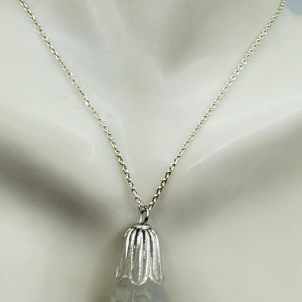 Vintage White Fire Floating Opal Necklace Sterling Silver