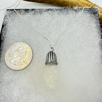 Vintage White Fire Floating Opal Necklace Sterling Silver