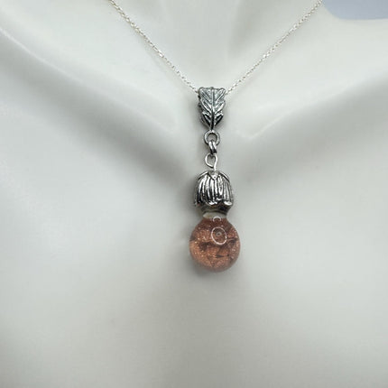 Vintage Floating Gold Sandstone Choker Silver Necklace