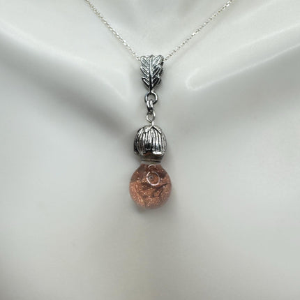 Vintage Floating Gold Sandstone Choker Silver Necklace
