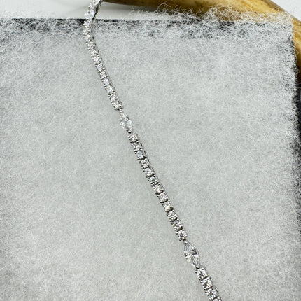 Vintage Tennis Bracelet | Crystal Diamond Cubic Zirconia | 925 Sterling Silver