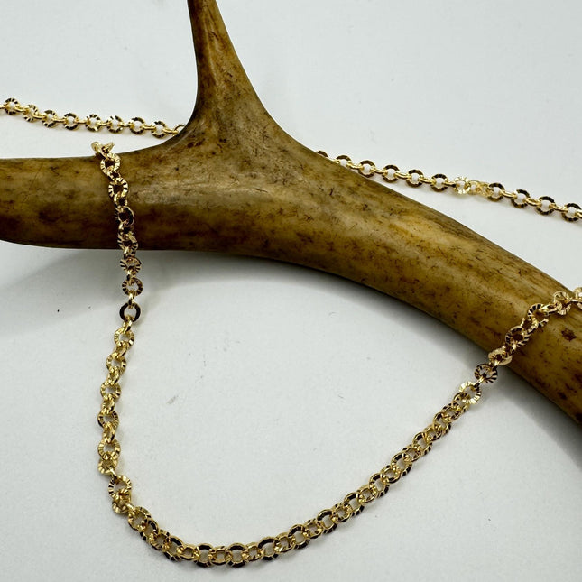 Gold Filled Link Chain Necklace - Vintage 9k Delicate Design