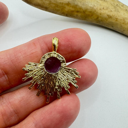 Vintage Gold Filled with Red Carnelian Layerable Lengths Pendant Necklace