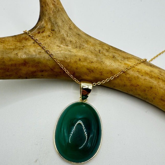 Vintage Jade Gold Filled Necklace - Lucky Everyday Minimal