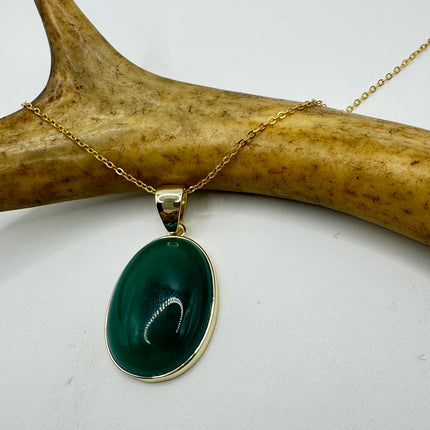 Vintage Jade Gold Filled Necklace - Lucky Everyday Minimal