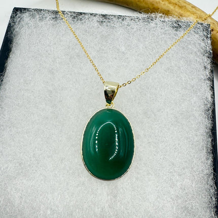 Vintage Jade Gold Filled Necklace - Lucky Everyday Minimal