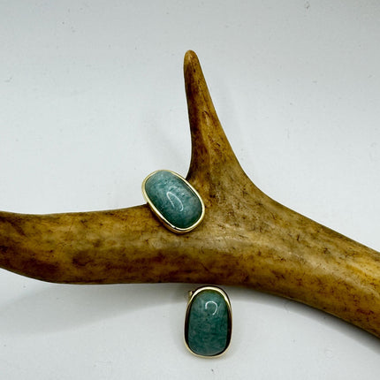 Vintage Green Nephrite Jade Gold 925 Sterling Silver Button Earrings