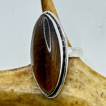Vintage Chunky Tigers Eye Cocktail Ring - Statement Band