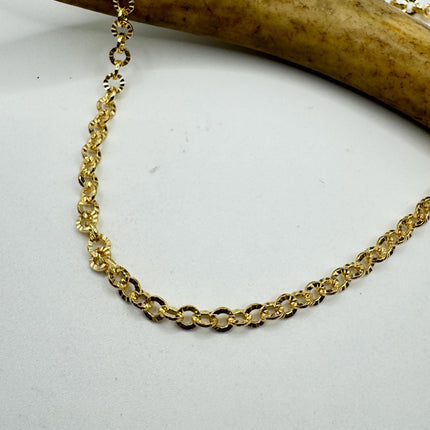 Gold Filled Link Chain Necklace - Vintage 9k Delicate Design