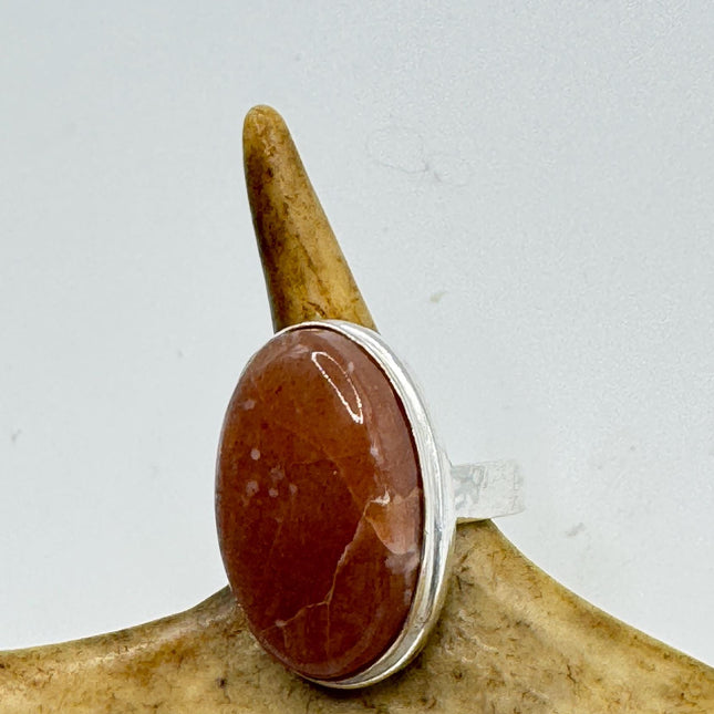 Vintage Orange Sunstone Crystal Statement Ring