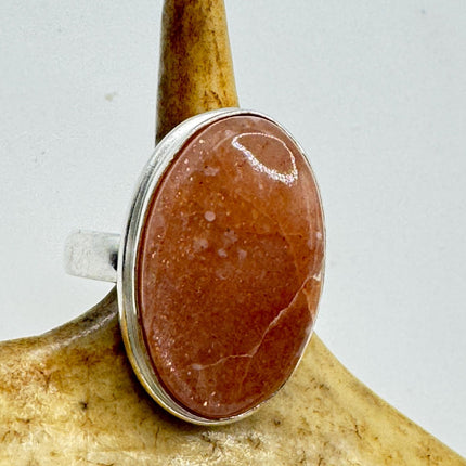 Vintage Orange Sunstone Crystal Statement Ring