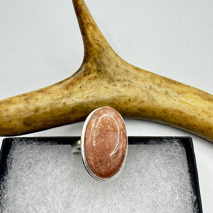 Vintage Orange Sunstone Crystal Statement Ring