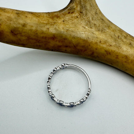 Vintage Blue Iolite Promise Ring Wedding Band 925 Sterling Silver
