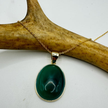 Vintage Jade Gold Filled Necklace - Lucky Everyday Minimal