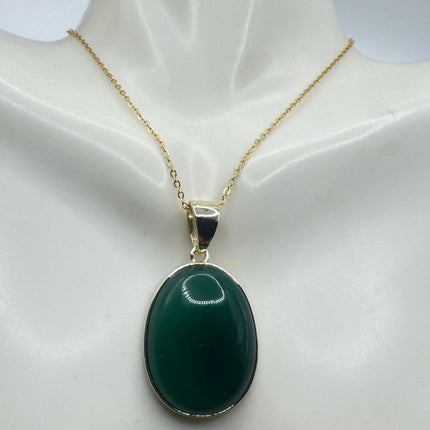 Vintage Jade Gold Filled Necklace - Lucky Everyday Minimal