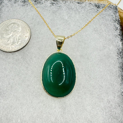Vintage Jade Gold Filled Necklace - Lucky Everyday Minimal