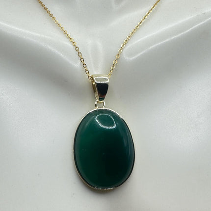 Vintage Jade Gold Filled Necklace - Lucky Everyday Minimal