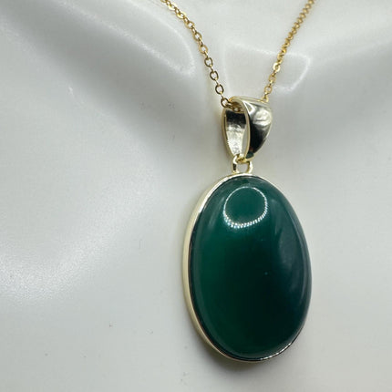 Vintage Jade Gold Filled Necklace - Lucky Everyday Minimal