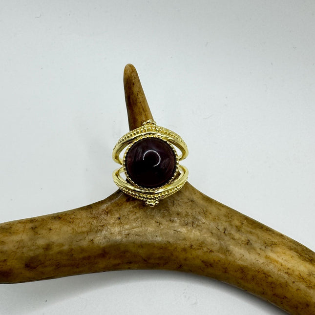 Vintage Purple Amethyst Statement Adjustable Ring
