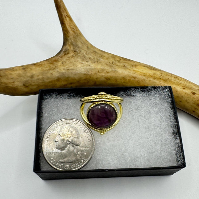 Vintage Purple Amethyst Statement Adjustable Ring