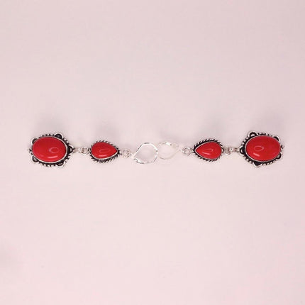 Vintage Red Glass Silver Earrings | 925 sterling Silver Lever Backs