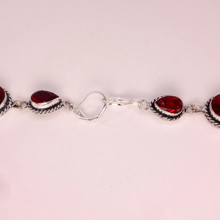 Vintage Red Glass Silver Earrings | 925 sterling Silver Lever Backs