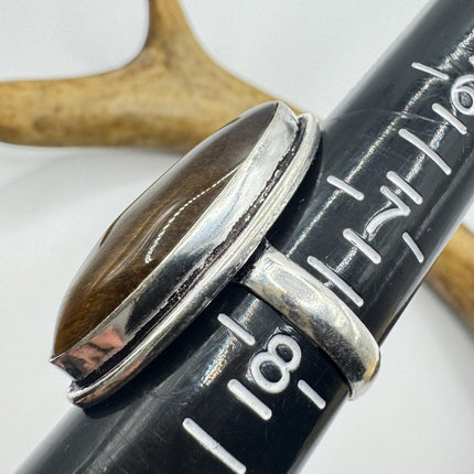 Vintage Chunky Tigers Eye Cocktail Ring - Statement Band