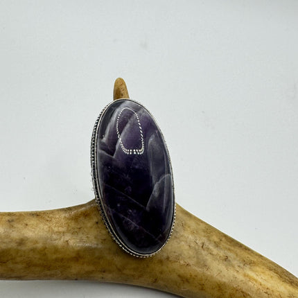 Vintage Purple Amethyst Cocktail Ring Silver Statement Ring